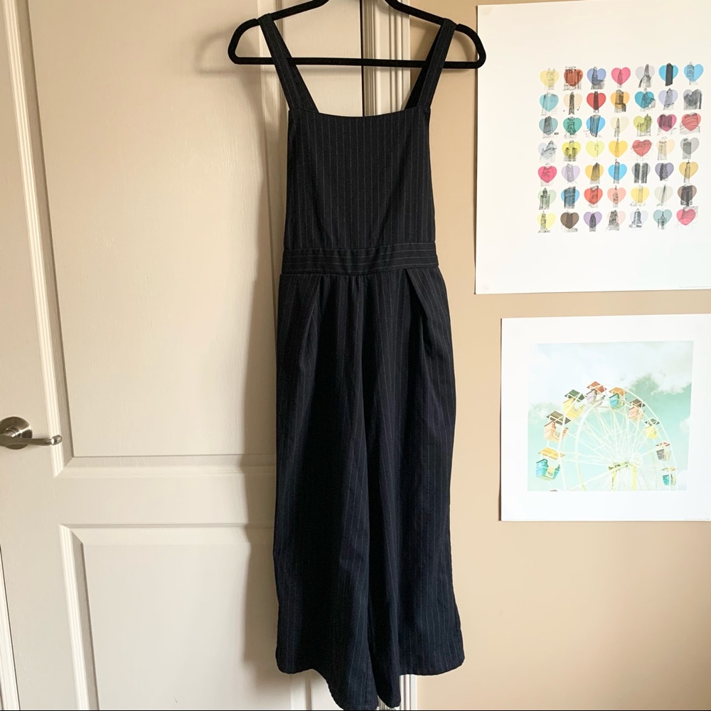 Ms Nonna | Pinstripe pinafore overalls